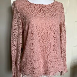 Elegant Dusty Pink Lace Women's Top